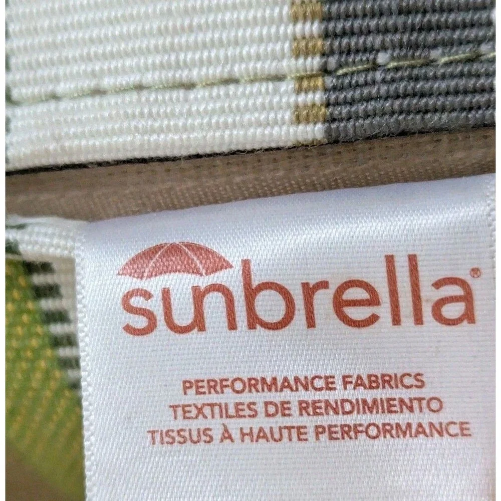 Indoor/Outdoor Sunbrella Fabric Pillow CAROUSEL LIMELITE Stripe 16x16
